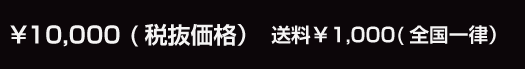 ¥10000 (税抜価格）　送料￥1000(全国一律）